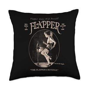 1920's flapper girl dance prohibition bootlegger vintage flapper dance girl pin up-prohibition roaring 20s throw pillow, 18x18, multicolor