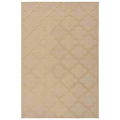 Garland Rug Quatro 6 ft. x 9 ft. Area Rug Tan