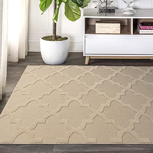 Garland Rug Quatro 6 ft. x 9 ft. Area Rug Tan