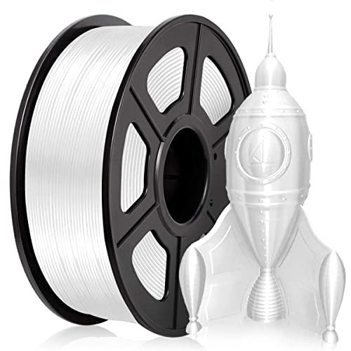 TECSONAR PLA 3D Printer Filament, 3D Printing PLA Filament 1.75mm Dimensional Accuracy +/- 0.02mm, 1KG Spool (2.2 lbs), White