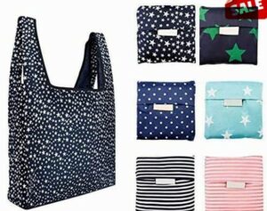lenjkyyo 6x reusable shopping bag foldable shopping bag travel tote grocery bags washable