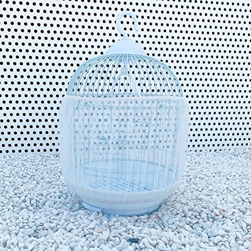 lasenersm 1 Piece Bird Cage Cover Birdcage Cover Bird Cage Seed Catcher Birdcage Seed Catcher Parrot Nylon Mesh Net Cover Seed Catcher Guard Net Cover(Girth 46 inch to 67 inch, White)