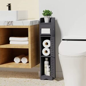 gakov toilet paper storage,small bathroom storage cabinetfor tiny spaces,toilet paper organizer for small space corner,4-tier bathroom organizer (dark grey)