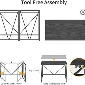 NOBLEWELL HOME Folding Computer Desk, Black