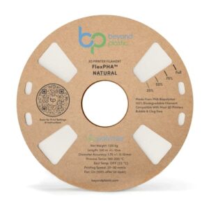 beyond plastic pha 3d printer filament, flexpha™ natural 1 kg