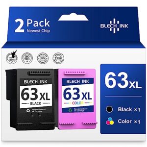 63xl ink cartridges compatible replacement for hp 63xl ink combo pack works with deskjet 1112, 2130, 3630 series, envy 4510, 4520 and officejet 3830, 4650