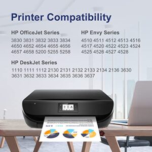 63XL Ink Cartridges Compatible Replacement for HP 63XL Ink Combo Pack Works with DeskJet 1112, 2130, 3630 Series, Envy 4510, 4520 and OfficeJet 3830, 4650