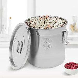 ng nopteg 21l stainless steel airtight canister for kitchen, rice cereal grain canisters container for household kitchen food bean flour oil sugar milk cookie storager bucket w/handles+lid