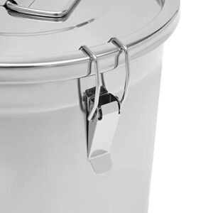 NG NOPTEG 21L Stainless Steel Airtight Canister for Kitchen, Rice Cereal Grain Canisters Container for Household Kitchen Food Bean Flour Oil Sugar Milk Cookie Storager Bucket w/Handles+Lid