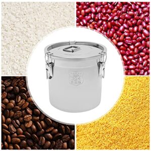 NG NOPTEG 21L Stainless Steel Airtight Canister for Kitchen, Rice Cereal Grain Canisters Container for Household Kitchen Food Bean Flour Oil Sugar Milk Cookie Storager Bucket w/Handles+Lid