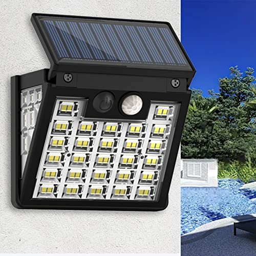 Solar Lights Outdoor Waterproof, Solar Street Light Ip65 Waterproof Outdoor Solar Powered with Motion Sensor Led Floods Light for Parking Lot, Drive-Way