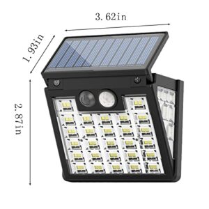 Solar Lights Outdoor Waterproof, Solar Street Light Ip65 Waterproof Outdoor Solar Powered with Motion Sensor Led Floods Light for Parking Lot, Drive-Way