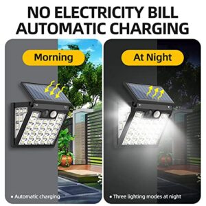 Solar Lights Outdoor Waterproof, Solar Street Light Ip65 Waterproof Outdoor Solar Powered with Motion Sensor Led Floods Light for Parking Lot, Drive-Way