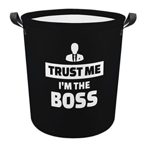 trust me i'm the boss large laundry basket hamper bag washing with handles for college dorm portable