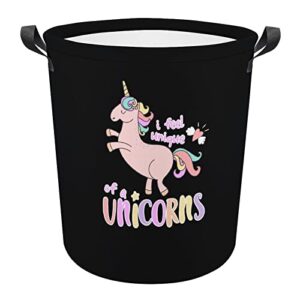 unique unicorn large laundry basket hamper bag washing with handles for college dorm portable