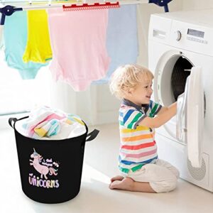 Unique Unicorn Large Laundry Basket Hamper Bag Washing with Handles for College Dorm Portable