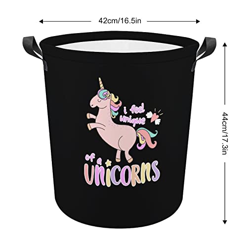 Unique Unicorn Large Laundry Basket Hamper Bag Washing with Handles for College Dorm Portable