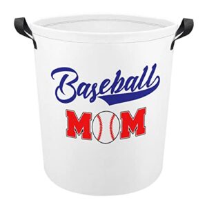 baseball mom large laundry basket hamper bag washing with handles for college dorm portable