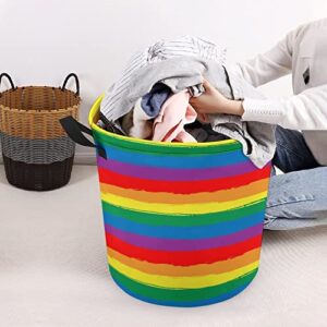 Graffiti Rainbow LGBT Gay Pride Large Laundry Basket Hamper Bag Washing with Handles for College Dorm Portable