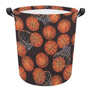 basketball sport large laundry basket hamper bag washing with handles for college dorm portable