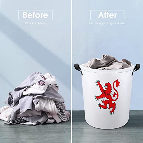 Lion Rampant Scotland Large Laundry Basket Hamper Bag Washing with Handles for College Dorm Portable