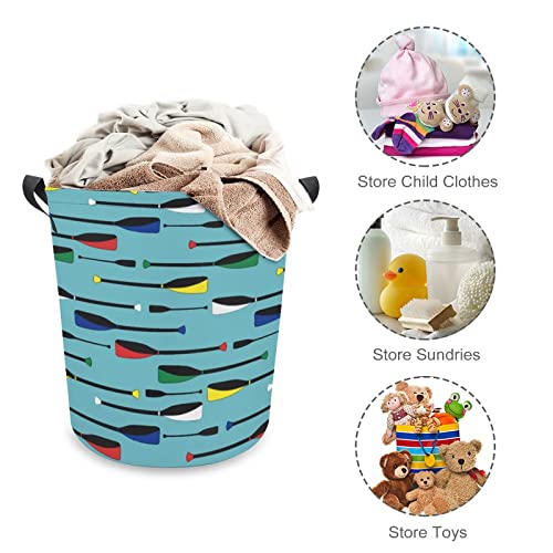 Rowing Rowing in Water Large Laundry Basket Hamper Bag Washing with Handles for College Dorm Portable