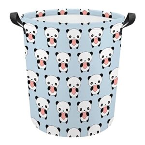 cute panda heart large laundry basket hamper bag washing with handles for college dorm portable