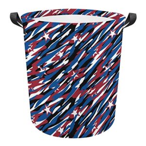 usa patriotic camouflage large laundry basket hamper bag washing with handles for college dorm portable