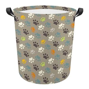 paw print large laundry basket hamper bag washing with handles for college dorm portable
