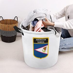 American Samoa Flag Large Laundry Basket Hamper Bag Washing with Handles for College Dorm Portable