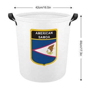 American Samoa Flag Large Laundry Basket Hamper Bag Washing with Handles for College Dorm Portable