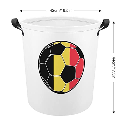 Belgium Soccer Large Laundry Basket Hamper Bag Washing with Handles for College Dorm Portable