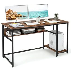 mjwdp 55 inch computer desk home office computer workstation with power outlet and usb port
