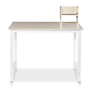 MJWDP 42x24x40Inch Wood Computer Desk PC Laptop Table Study Workstation with Bookshelf Office Home Furniture 2 Colors (Color : D)