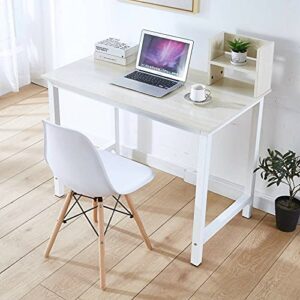 MJWDP 42x24x40Inch Wood Computer Desk PC Laptop Table Study Workstation with Bookshelf Office Home Furniture 2 Colors (Color : D)