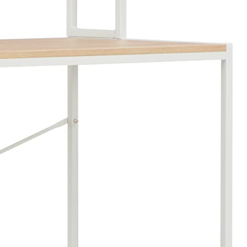 MJWDP Computer Desk White and Oak