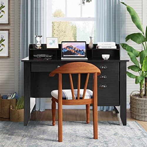 MJWDP Computer Desk PC Laptop Desk Workstation with Drawer Student Study Furniture Black