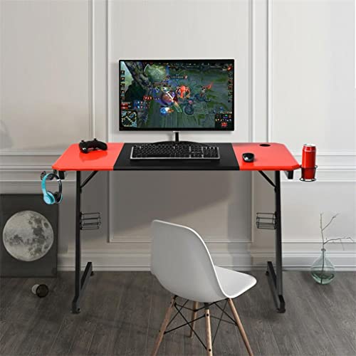 MJWDP 47 Inch Gaming Table Z Shape Computer Desk with Storage Cup Headphone Speaker Multifunctional Desk