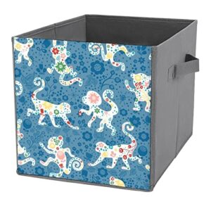 monkey garden flowers collapsible storage bins cubes organizer trendy fabric storage boxes inserts cube drawers 11 inch