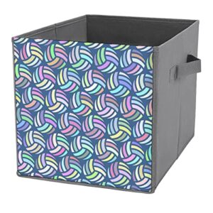 volleyballs colored art collapsible storage bins cubes organizer trendy fabric storage boxes inserts cube drawers 11 inch