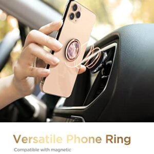 GVIEWIN Marble Bundle - Compatible with Samsung Galaxy S23 Ultra 6.8 Inch [No Built-in Screen Protector] + Phone Ring Holder (Burgundy/Gold) (2 Items Bundle)