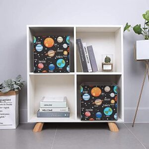 Solar System Planet Collapsible Storage Bins Cubes Organizer Trendy Fabric Storage Boxes Inserts Cube Drawers 11 Inch