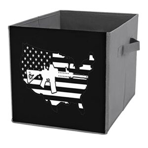 black american gun flag collapsible storage bins cubes organizer trendy fabric storage boxes inserts cube drawers 11 inch