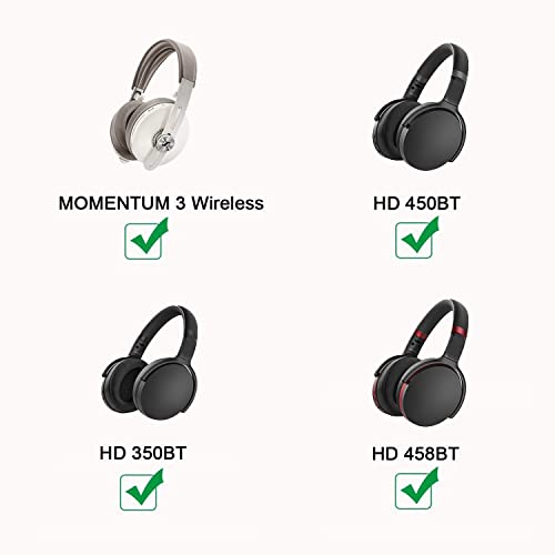 Adhiper HD450BT Replacement Audio Cable Headset Cord, Compatible with Sennheiser HD450BT HD350BT HD4.30 HD4.40BT HD4.50BTNC HD458BT HD400S Momentum 3 Wireless Headset (Black/1.45m)