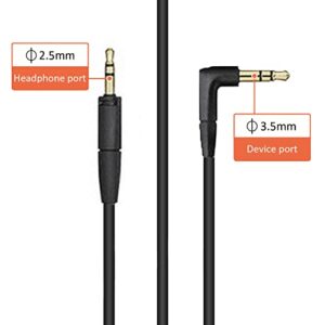 Adhiper HD450BT Replacement Audio Cable Headset Cord, Compatible with Sennheiser HD450BT HD350BT HD4.30 HD4.40BT HD4.50BTNC HD458BT HD400S Momentum 3 Wireless Headset (Black/1.45m)