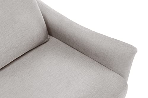 KoiHome Polyester Loveseat Curved Arms, Sleeper Two Pillows, Modern Couch with Tapered Metal Legs, 2-Seater Sofa, Upholstered Bed for Living, Bedroom,Office,Waiting Room, Beige