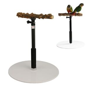 bird perches, 11.8in to 37in height adjustable bird wooden branches, acrylic and pepper wood portable detachable parrot play stand, for bird perches standing sticks exercise