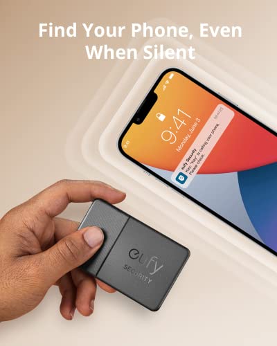 eufy Security by Anker SmartTrack (Black, 4Links +1Card), Works with Apple Find My (iOS Only), Item Tracker, Phone Finder, Water Resistant, Android Not Supported