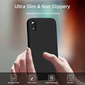 Dssairo [3 in 1 for iPhone Xr Case, with 2 Pack Screen Protector, Liquid Silicone Slim Shockproof Protective Phone Case 6.1 inch [Microfiber Lining] (Black)…