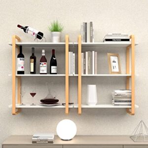 RELAHOGAR 3 Tier Solid Wood Bookshelf,Wall Mount Bathroom Towel Rack,Kitchen Organizer Shelf,Use in Living Room,Office,Kitchen,Bedroom